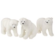 Artikel IJsbeer decoratieve figuren staand en zittend wit 16/20cm 3st