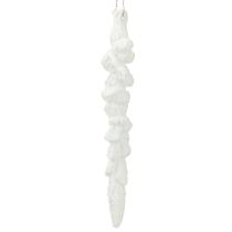 Artikel IJspegeldecoratie besneeuwde kerstboomdecoratie 14cm 4 stuks