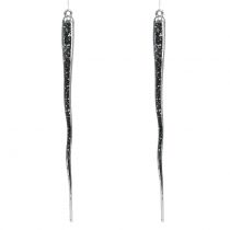 Decoratieve ijspegels om op te hangen transparant, zilver 26cm 2st