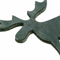 Artikel Strooidecoratie rendieren zwart, zilver, donkergrijs assorti 4cm 72 st