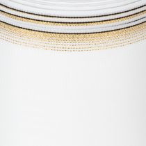 Artikel Elegant Moiré-kranslint, 125 mm, wit met gouden rand - Hoogwaardig decoratief lint voor bloemisterij en feesten