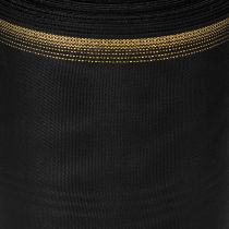 Artikel Elegante moiré kranslint, 175 mm zwart met parelrand en taftbinding, decoratief lint voor rouwbloemwerk, striklint, 25 m