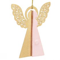 Artikel Engel Papieren Ornamenten Kerstmis Abrikoos Goud 12cm Set van 4