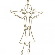Engel hanger kerst engel draad figuren goud 15cm 6st