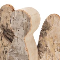 Artikel Engelfiguur van hout met berkenbast, 30 cm