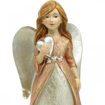 Artikel Engel figuur beschermengel kerst engel met hart H19cm 2st