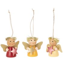 Artikel Decoratieve engelhanger met ster om op te hangen, 5 cm, 9 stuks