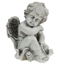 Artikel Gedenkfiguur slapende engel grijs 16cm 2 st