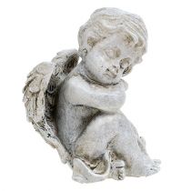 Artikel Engel zittend grijs 11cm 4 st