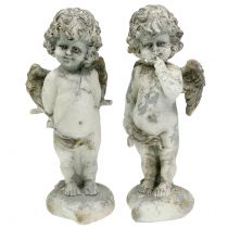 Decoratieve engel Cupido met hart 25cm 2st