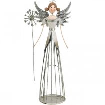 Engel beeldje metaal, kerstlantaarn H31.5cm
