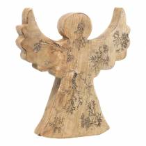 Artikel Houten engel met glitterinleg, natuurlijk mangohout 19,4 × 18,3cm