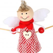 Artikel Engel als decoratiefiguur 15cm rood, wit 4 stuks