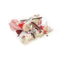 Artikel Engel als decoratiefiguur 15cm rood, wit 4 stuks