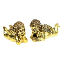 Engel met boek liggend goud 11-13cm 4st