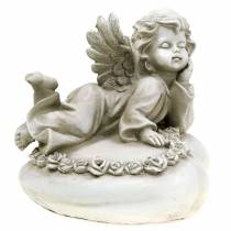 Decoratieve engel op hart met LED 16cm 19cm H14.5cm