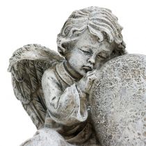 Engel met hart grijs 11,5 cm × 9 cm × 6,5 cm 2 stuks