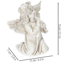 Artikel Engelenbeeldje in gebed, grafdecoratie, zittend, 13 cm, 2 stuks