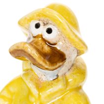 Artikel Eendjesfiguurtjes, keramische figuurtjes met regenjasjes voor leuke balkon- en tuindecoratie, 11 cm, 4 stuks