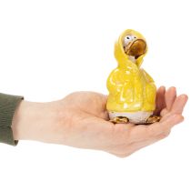 Artikel Eendjesfiguurtjes, keramische figuurtjes met regenjasjes voor leuke balkon- en tuindecoratie, 11 cm, 4 stuks