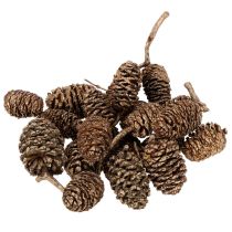 Artikel Elzenkegels, natuurlijk product voor decoratie en knutselen, goudkleurig, 3 cm, 300 g