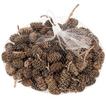 Artikel Elzenkegels, natuurlijk product voor decoratie en knutselen, goudkleurig, 3 cm, 300 g