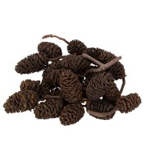 Artikel Natuurlijke elzenkegels, los, voor decoratie, 3 cm, 300 g, naturel bruin.