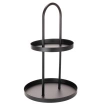 Artikel Metalen, dubbellaags, rond decoratief dienblad van 58 cm.