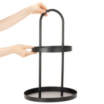 Artikel Metalen, dubbellaags, rond decoratief dienblad van 58 cm.