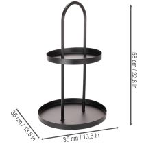 Artikel Metalen, dubbellaags, rond decoratief dienblad van 58 cm.