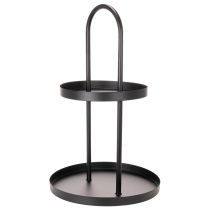 Artikel Metalen, dubbellaags, rond decoratief dienblad van 58 cm.