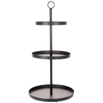 Artikel Ronde metalen serveerstandaard met drie etages voor tafeldecoratie met meerdere lagen, 61 cm