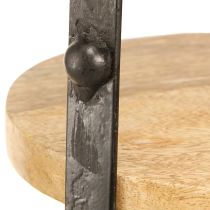 Artikel Taartplateau hout metaal naturel zwart 2-laags Ø25,5cm H38cm