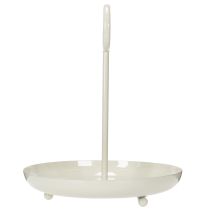 Artikel Decoratieve metalen schaal met handvat voor een modern woonkamerinterieur en tafeldecoratie, 31 cm.