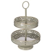 Artikel Decoratieve etagère met handvat, stermotief, twee lagen, 49 cm