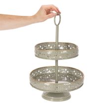 Artikel Decoratieve etagère met handvat, stermotief, twee lagen, 49 cm