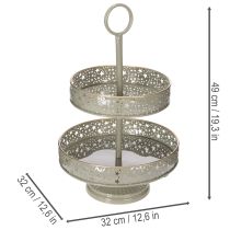 Artikel Decoratieve etagère met handvat, stermotief, twee lagen, 49 cm