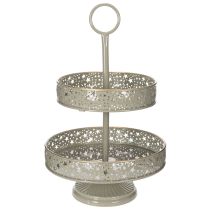 Artikel Decoratieve etagère met handvat, stermotief, twee lagen, 49 cm