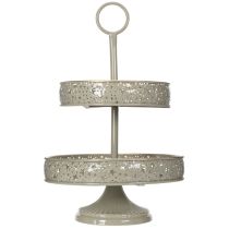 Artikel Decoratieve etagère met handvat, stermotief, twee lagen, 49 cm