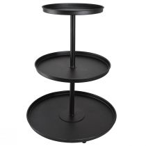 Artikel Taartplateau zwart 3-laags metalen ronde poten Ø40cm H52cm