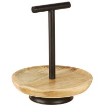 Artikel Etagere enkellaags metalen houten plaat naturel zwart 24cm