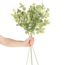 Artikel Kunstmatige eucalyptus tak met ronde bladeren, 75 cm, 4 stuks