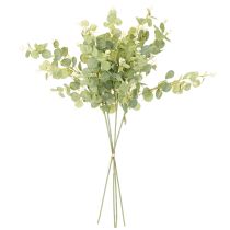 Artikel Kunstmatige eucalyptus tak met ronde bladeren, 75 cm, 4 stuks