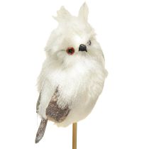 Artikel Uil op de stok wit 9cm L48cm