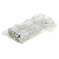 Artikel Decoratieve uil met kroon om op te hangen wit, glitter 6,5 × 8cm 6st.