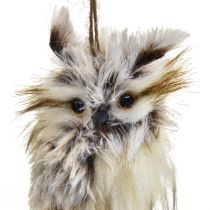 Uildecoratie uilfiguren klein, bosdieren decoratie 11cm witbruin 2st