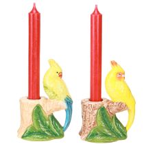 Artikel Exotische kaarsenhouder keramiek vogels handbeschilderd H14,5cm 2 st.