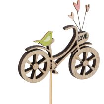 Artikel Houten stokjes met fietsmotief voor een romantische lenteachtige sfeer in de woonkamer, 8 cm, 12 stuks