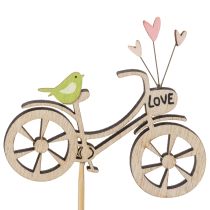 Artikel Houten stokjes met fietsmotief voor een romantische lenteachtige sfeer in de woonkamer, 8 cm, 12 stuks