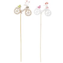 Artikel Houten stokjes met fietsmotief voor een romantische lenteachtige sfeer in de woonkamer, 8 cm, 12 stuks